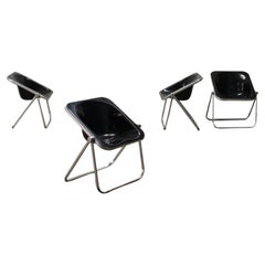 Plona Group of 4 Chairs by Castelli Alluminium Plastic Italy 1970s