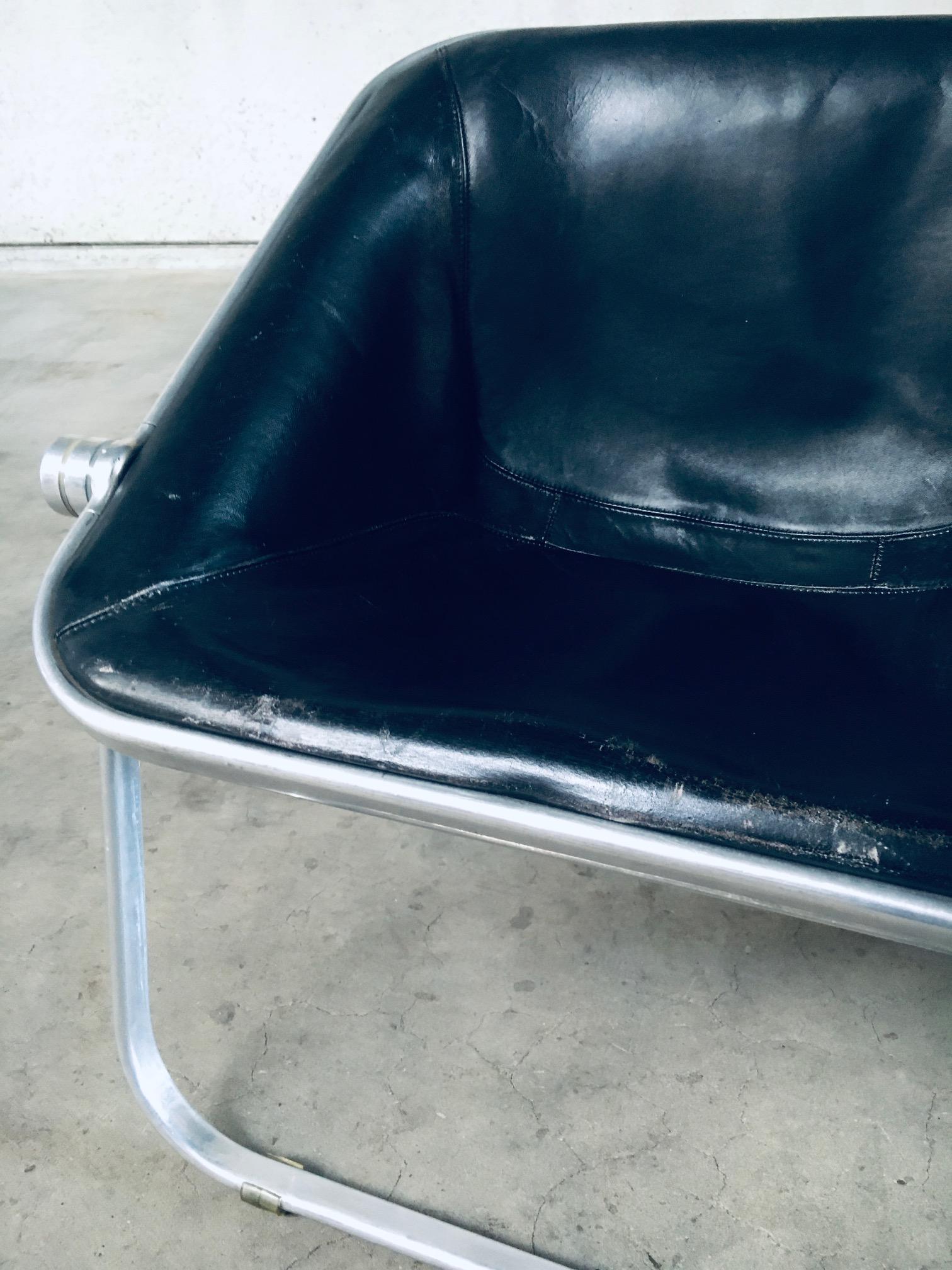 PLONA Leather Side Chair by Giancarlo Piretti for Castelli, 1970's Italy For Sale 3