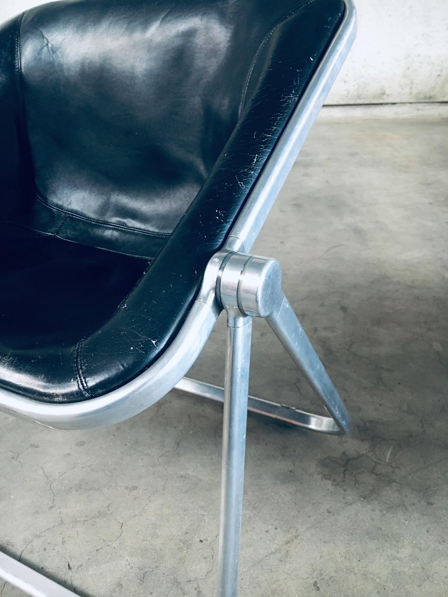 PLONA Leather Side Chair by Giancarlo Piretti for Castelli, 1970's Italy For Sale 4
