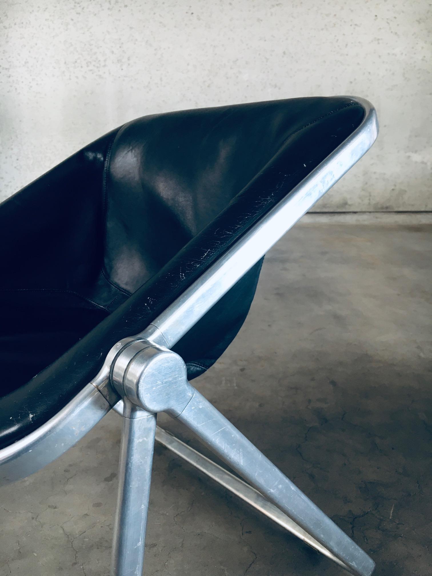 PLONA Leather Side Chair by Giancarlo Piretti for Castelli, 1970's Italy For Sale 5
