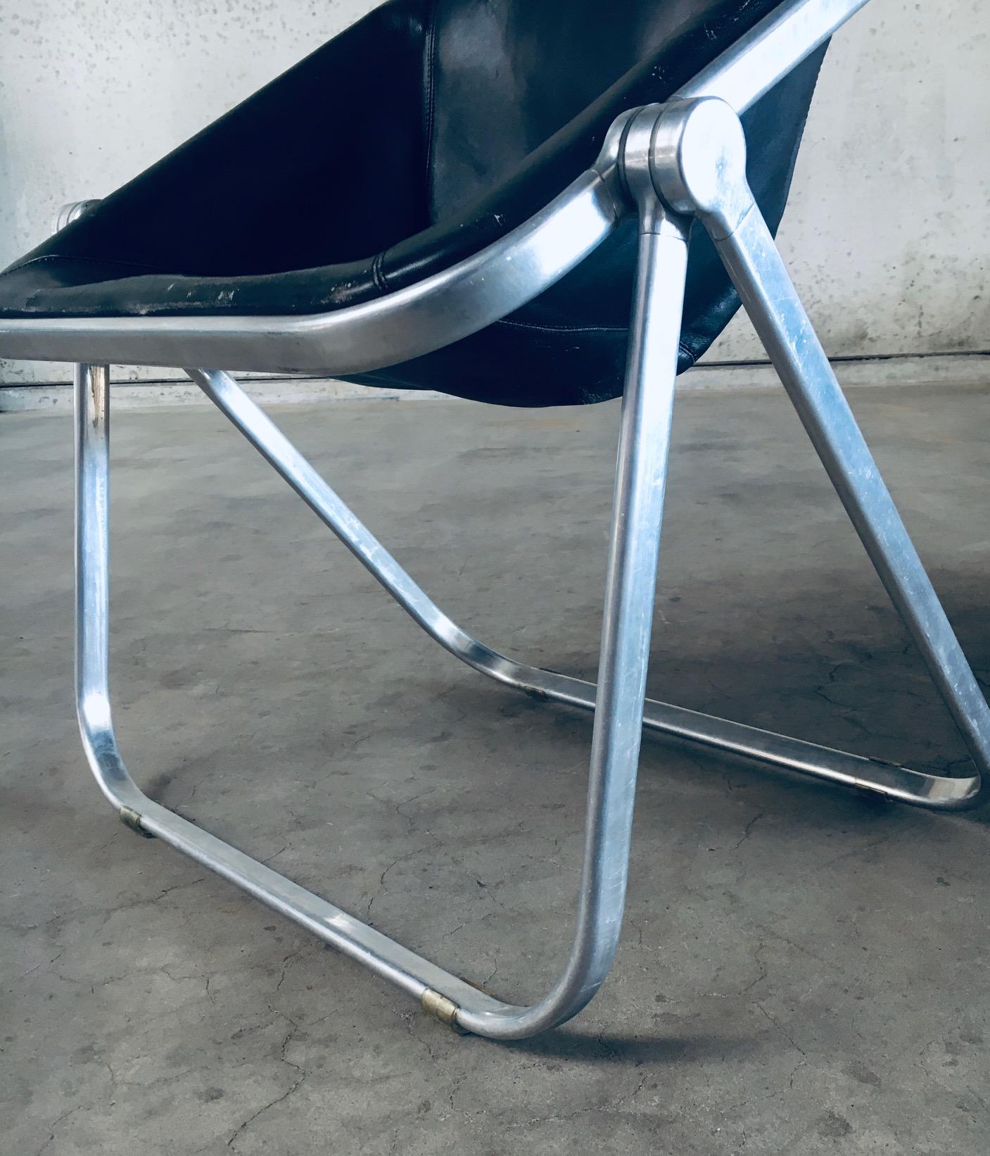 PLONA Leather Side Chair by Giancarlo Piretti for Castelli, 1970's Italy For Sale 6