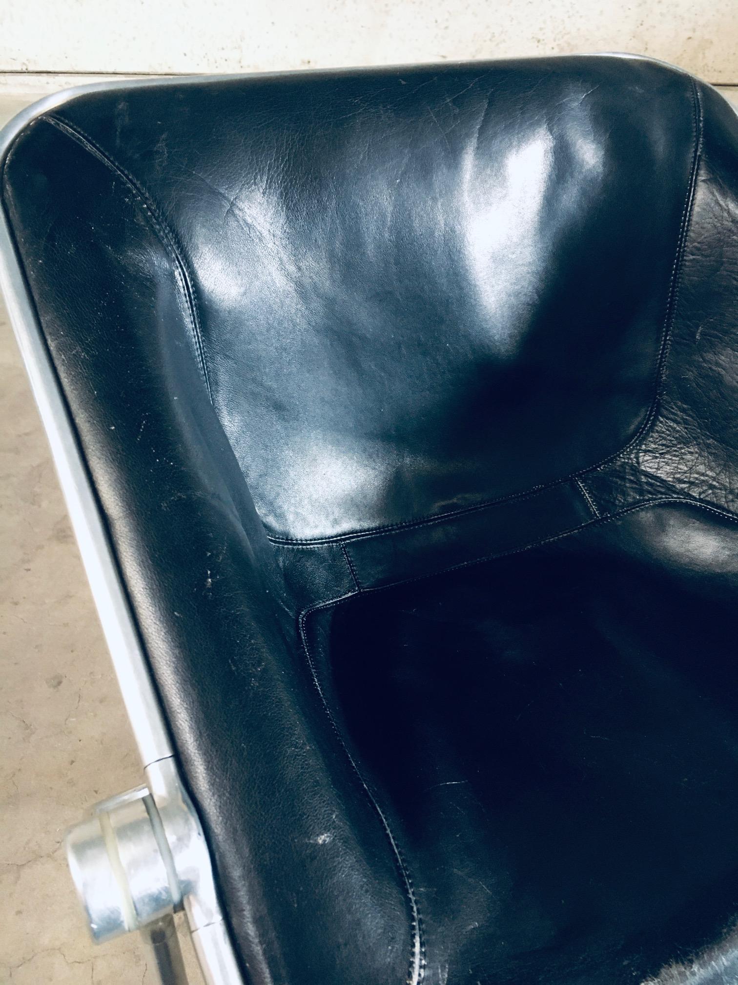 PLONA Leather Side Chair by Giancarlo Piretti for Castelli, 1970's Italy For Sale 8