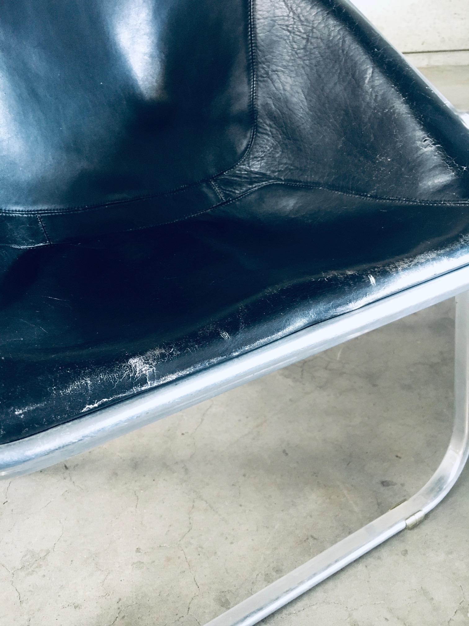 PLONA Leather Side Chair by Giancarlo Piretti for Castelli, 1970's Italy For Sale 9