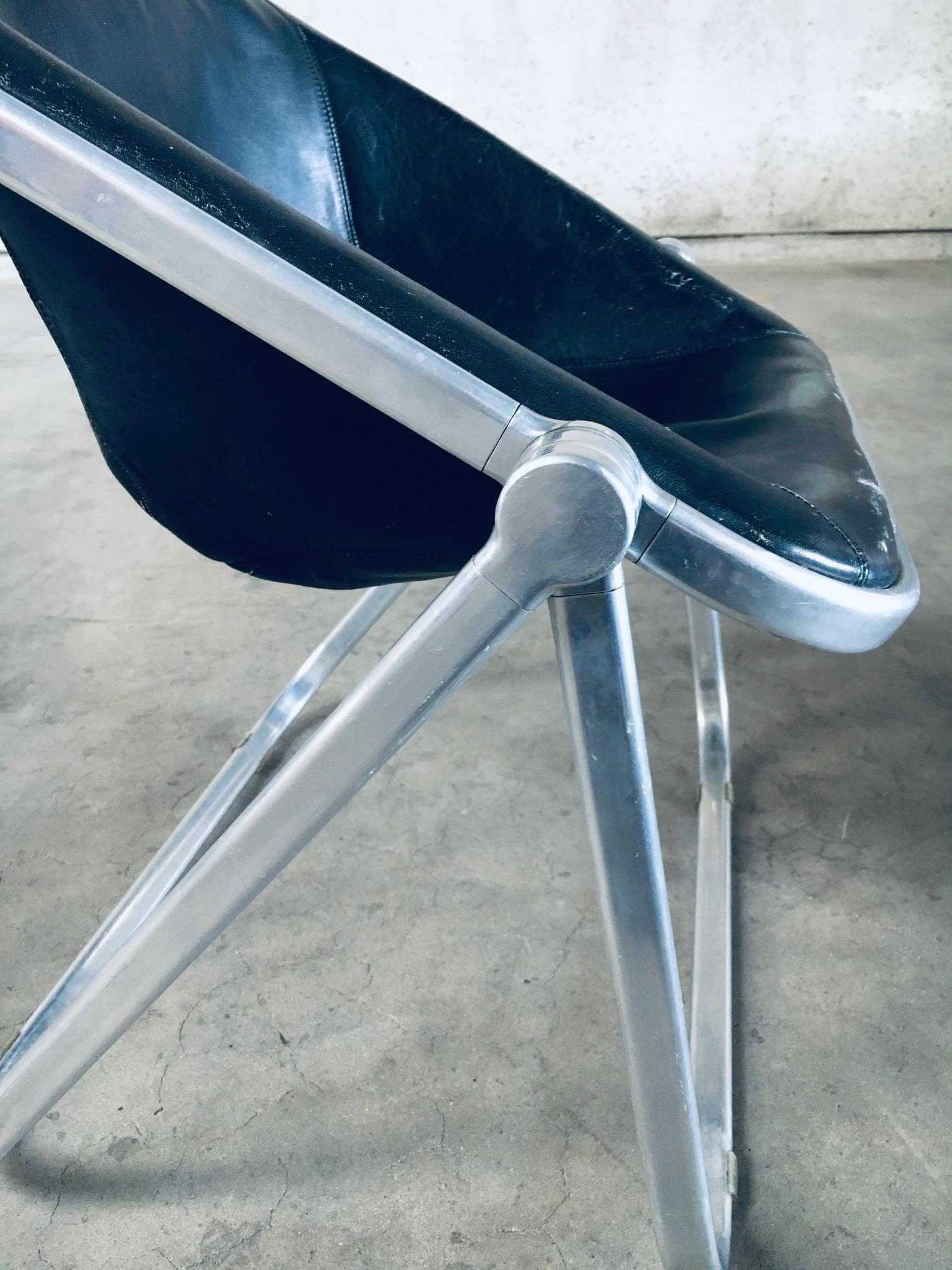PLONA Leather Side Chair by Giancarlo Piretti for Castelli, 1970's Italy For Sale 10