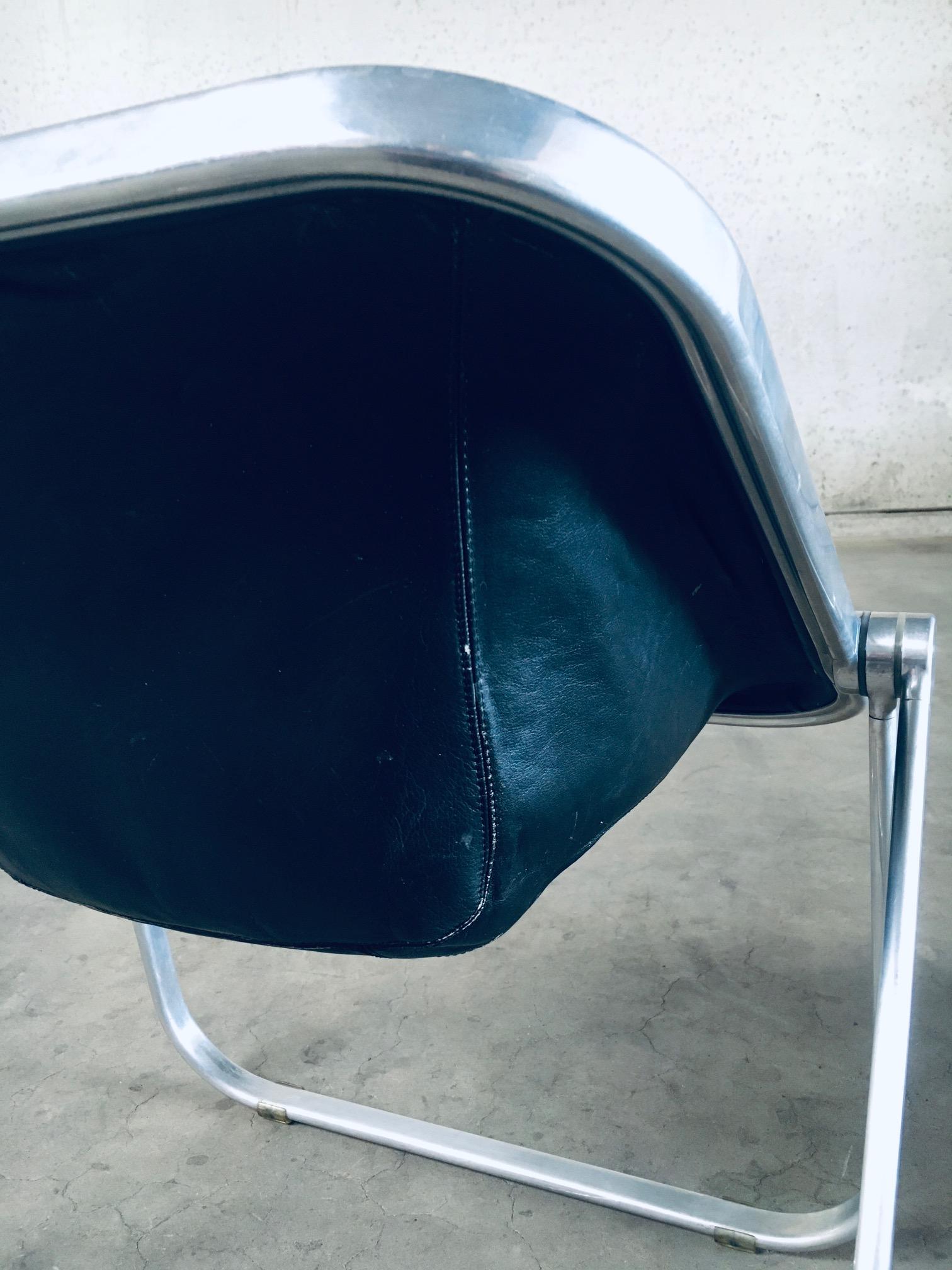 PLONA Leather Side Chair by Giancarlo Piretti for Castelli, 1970's Italy For Sale 11