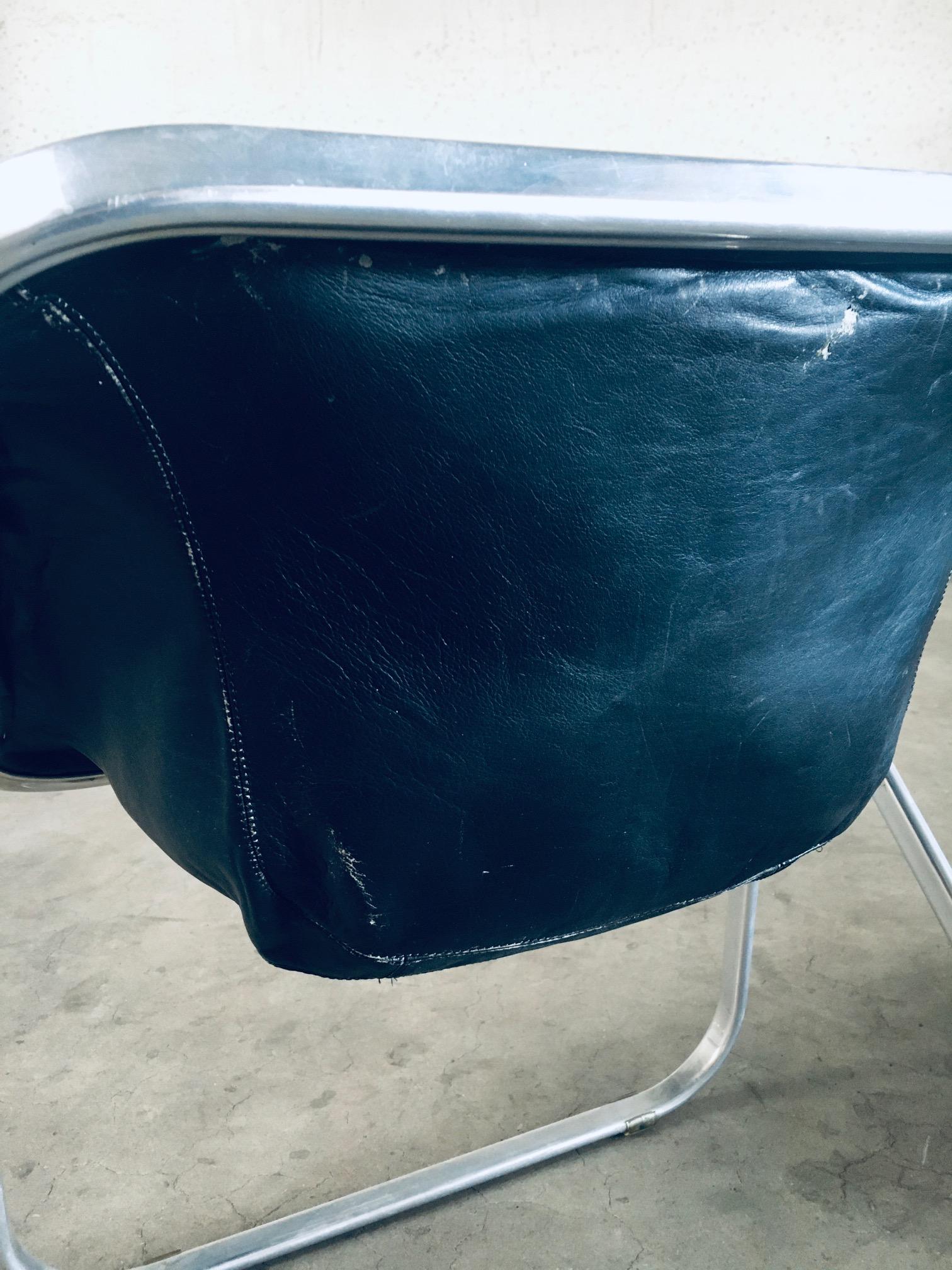 PLONA Leather Side Chair by Giancarlo Piretti for Castelli, 1970's Italy For Sale 12