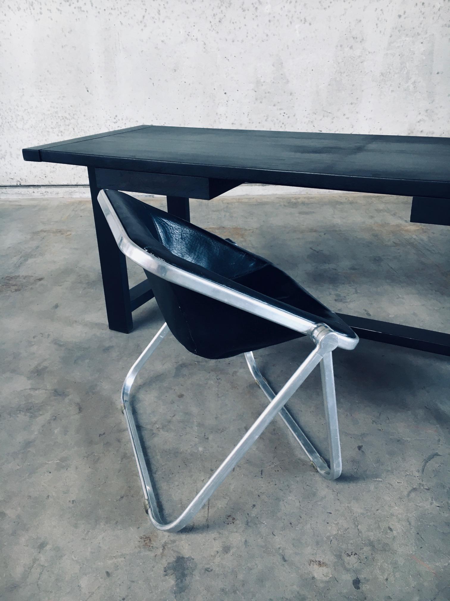 PLONA Leather Side Chair by Giancarlo Piretti for Castelli, 1970's Italy For Sale 13