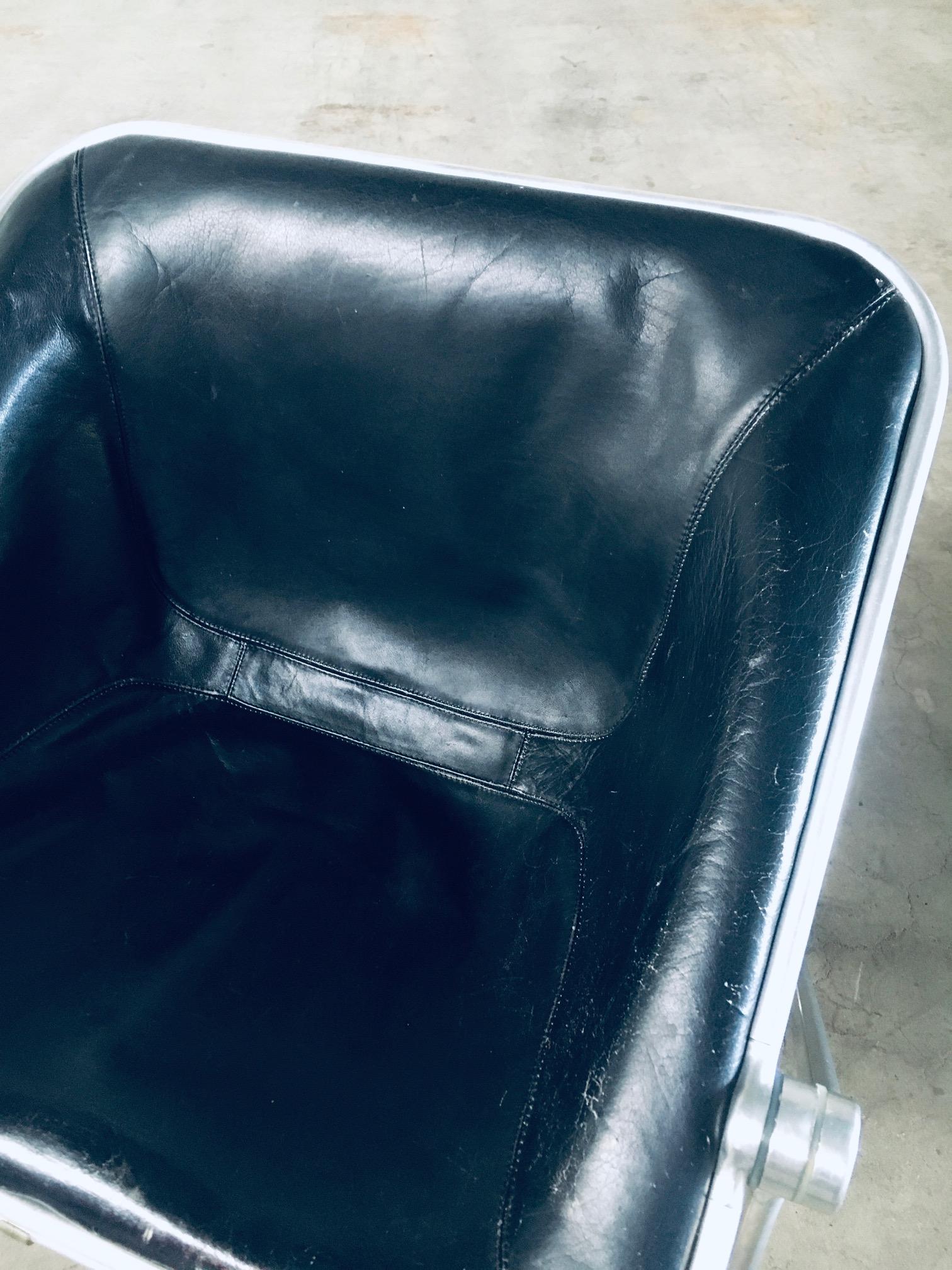 PLONA Leather Side Chair by Giancarlo Piretti for Castelli, 1970's Italy For Sale 2