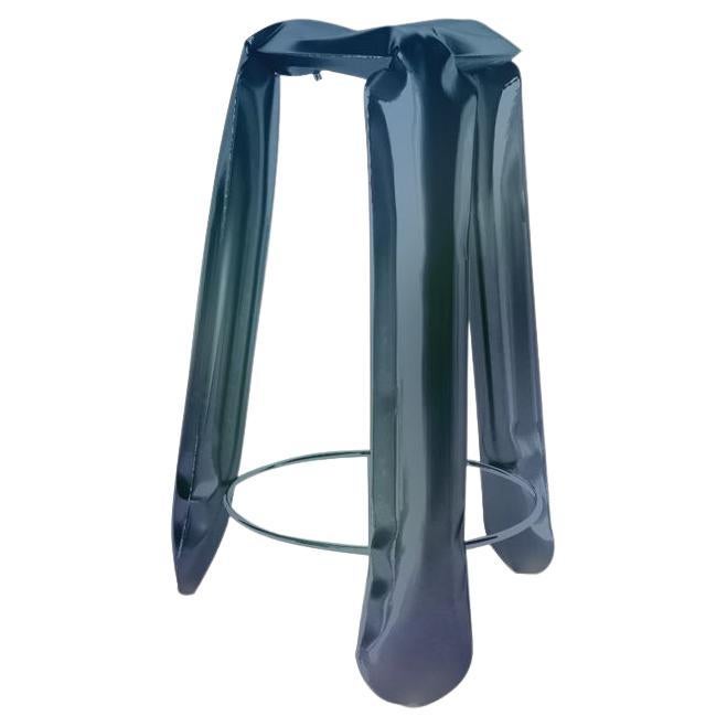 Sitzmöbel Plopp Bar aus poliertem, kosmischem blauen Kohlenstoffstahl von Zieta