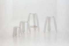 Plopp Bar Polished White Glossy Color Carbon Steel Seating by Zieta