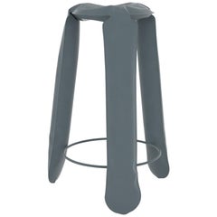 Tabouret de bar Plopp en acier bleu-gris par Zieta