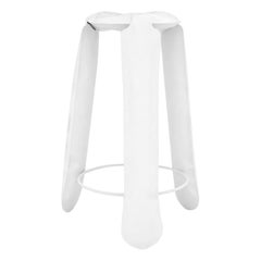 Tabouret de bar Plopp en acier blanc brillant de Zieta