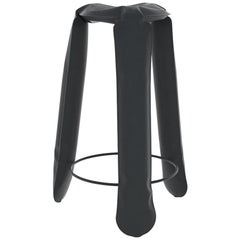 Plopp Bar Stool in Graphite Steel by Zieta