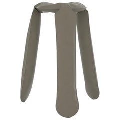 Plopp Kitchen Stool in Beige Grey Steel by Zieta