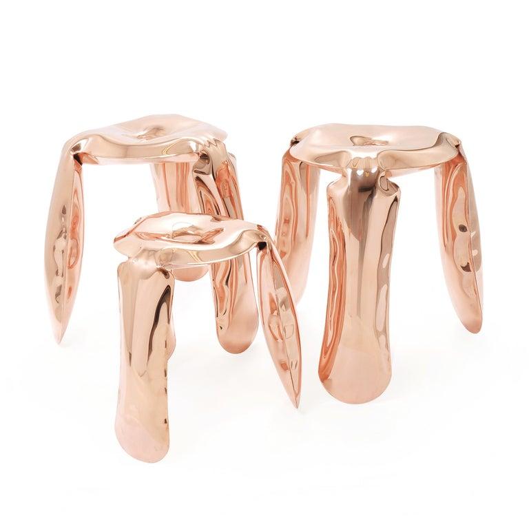 Plopp mini stool in polished copper (Limited Edition), Zieta
Dimensions: 
Height 19.69 in. x diameter 13.78 in.
Height 50 cm x diameter 35 cm
Material: polished copper.

About

Plopp stool is an icon and a bestseller of Zieta Prozessdesign. The