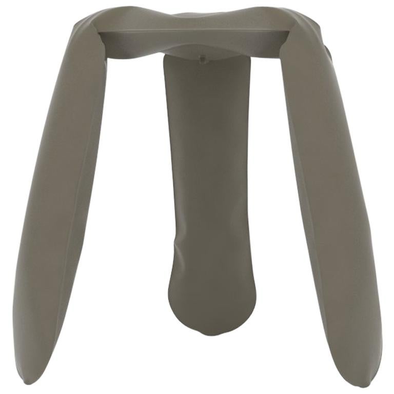 Plopp Standard Stool in Beige Grey Steel by Zieta For Sale