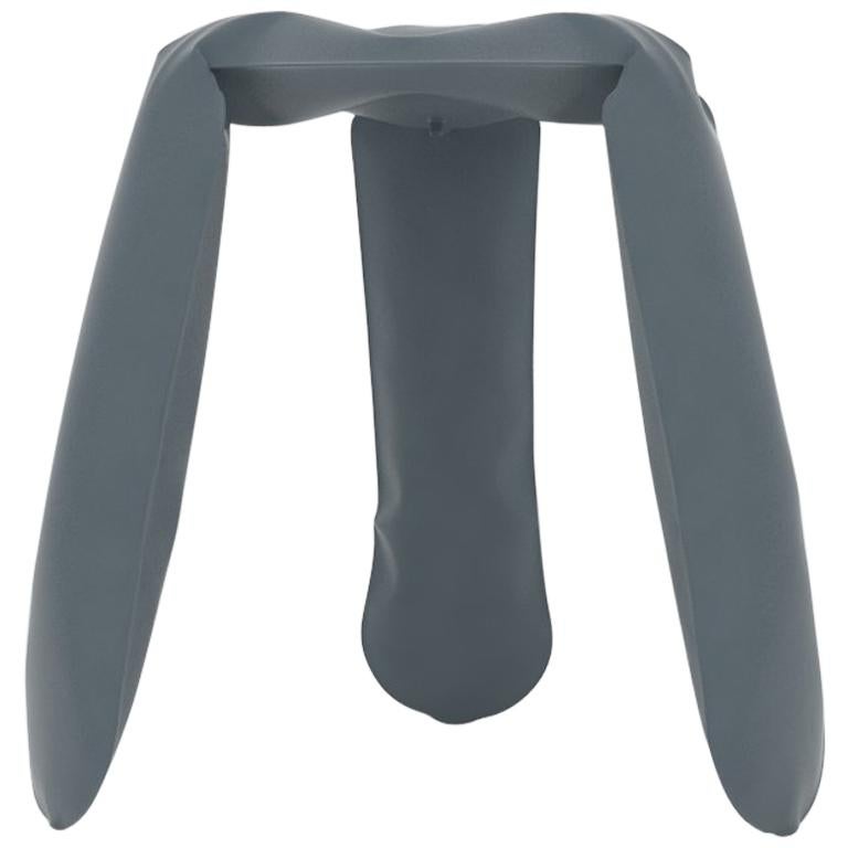 Plopp Standard Stool in Blue Grey Steel by Zieta For Sale
