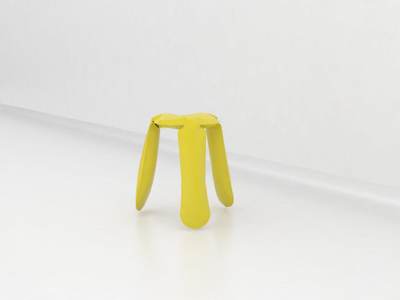 Plopp stool is an icon and a bestseller of Zieta Prozessdesign. The unique, toy-looking and playful shape of Plopp is an effect of an innovative forming method FIDU. FIDU technology means that two ultra-thin steel sheets are welded together around