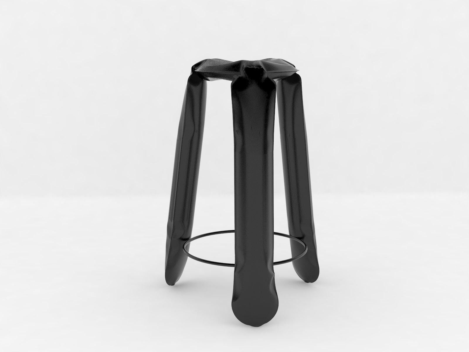 Plopp-Hocker 'Bargröße' von Zieta Prozessdesign, Edelstahl 'Inox' im Zustand „Neu“ im Angebot in Paris, FR