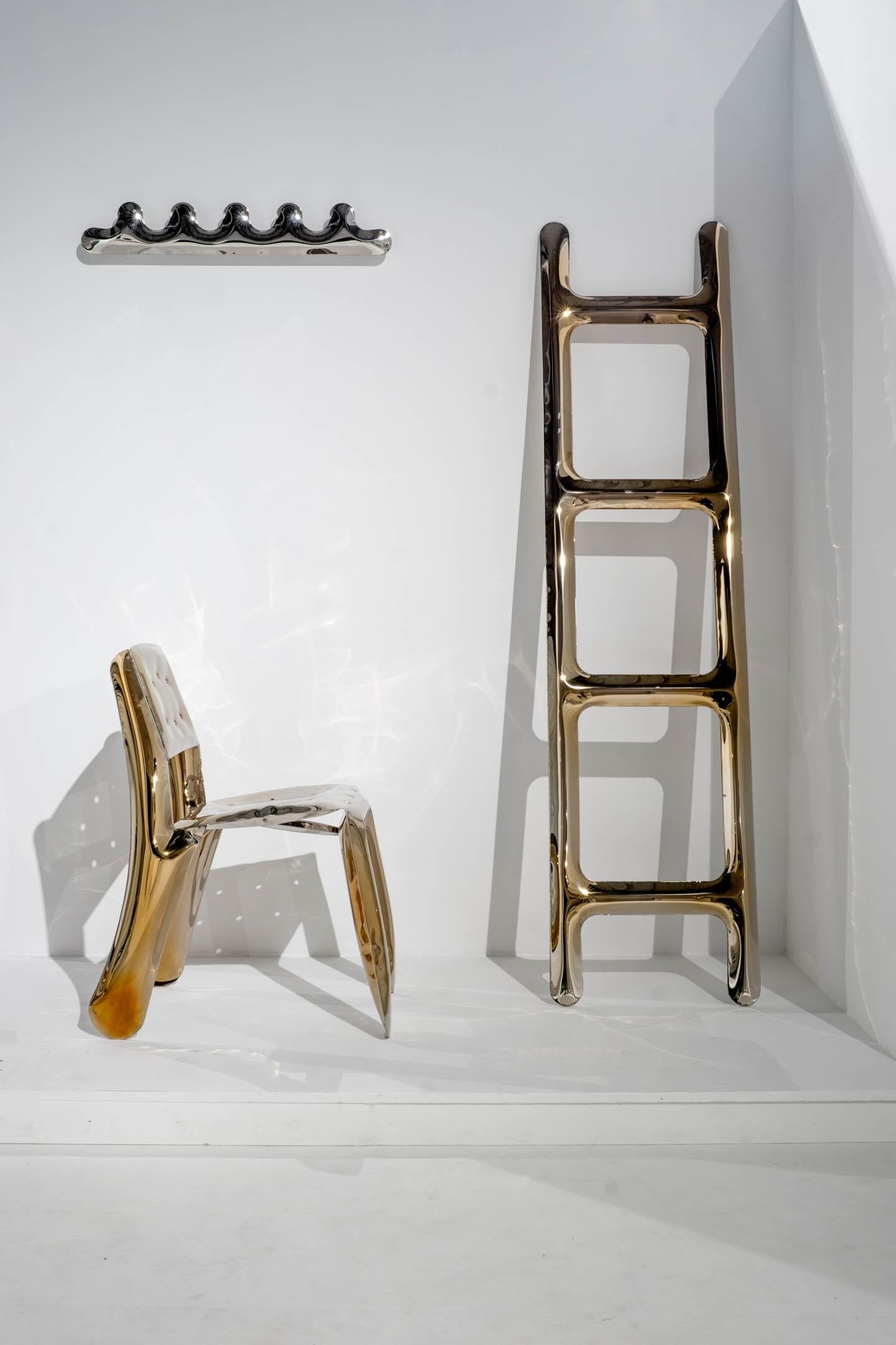 Tabouret Plopp de Zieta Prozessdesign, version dorée de la collection « Standard » en hauteur Neuf - En vente à Paris, FR