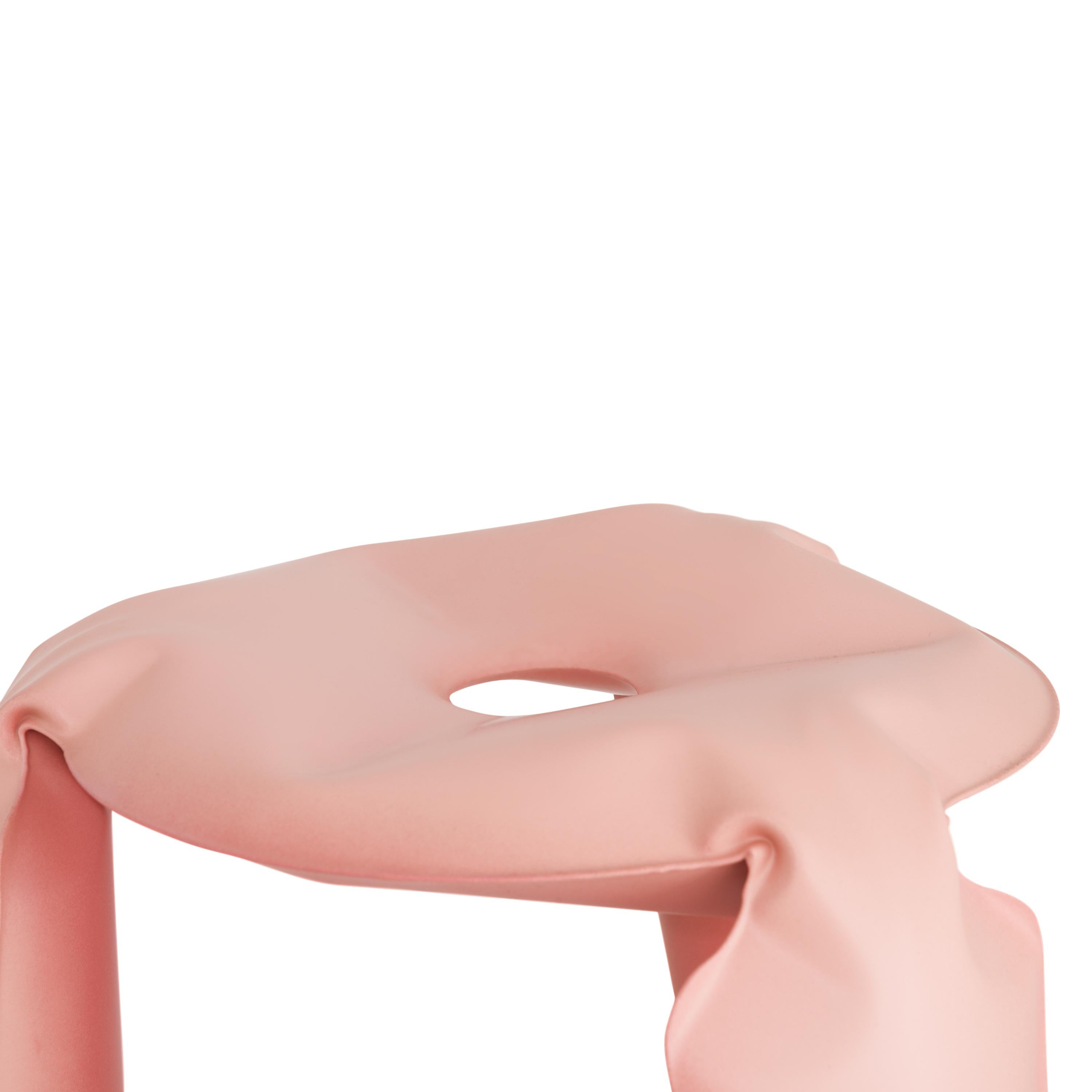 Plopp Stool by Zieta, Standard Size, Candy Collection, Pink Matt Finish For Sale 1