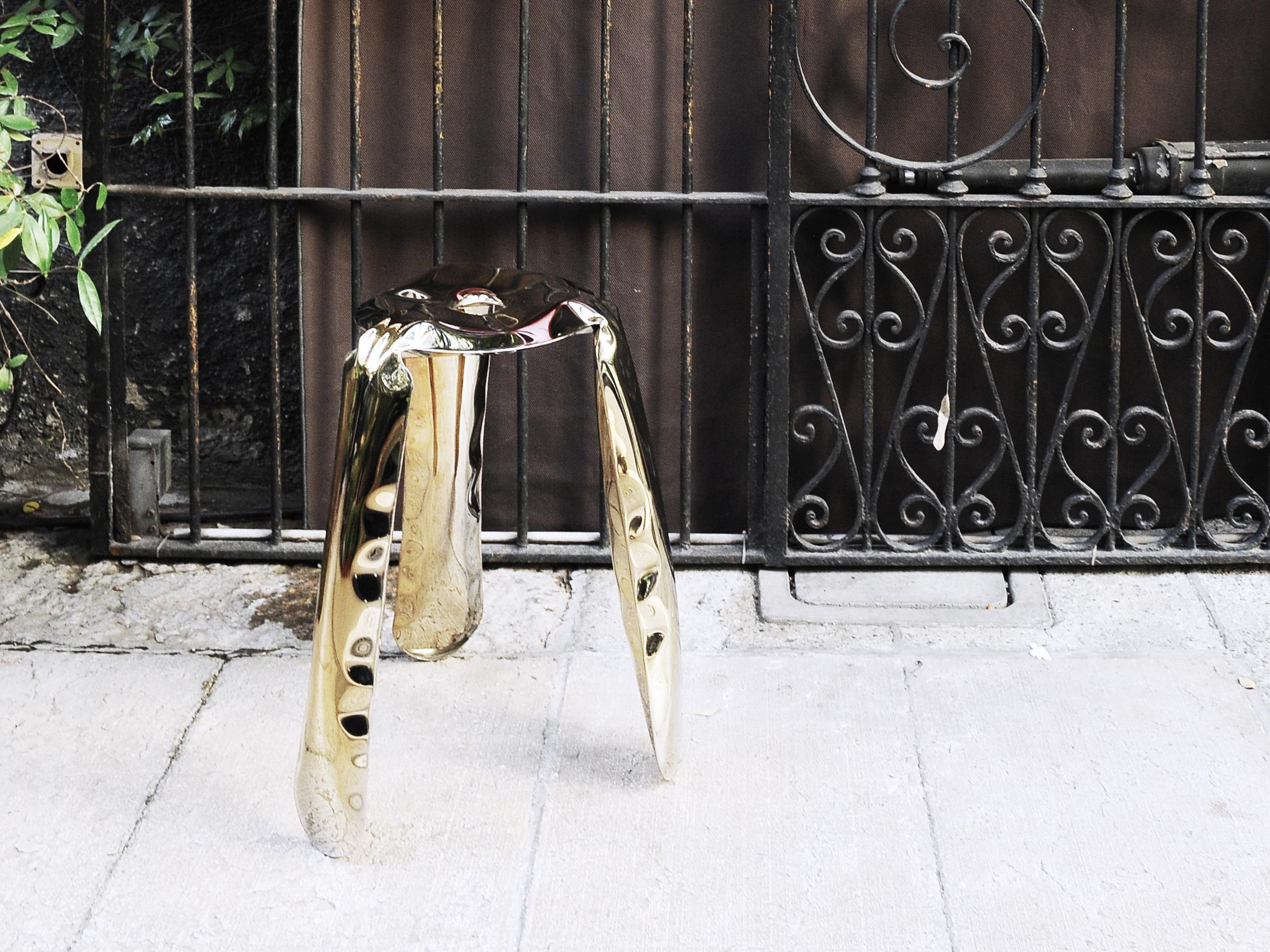 Tabouret Plopp de Zieta, taille standard, finition dorée Neuf - En vente à Paris, FR