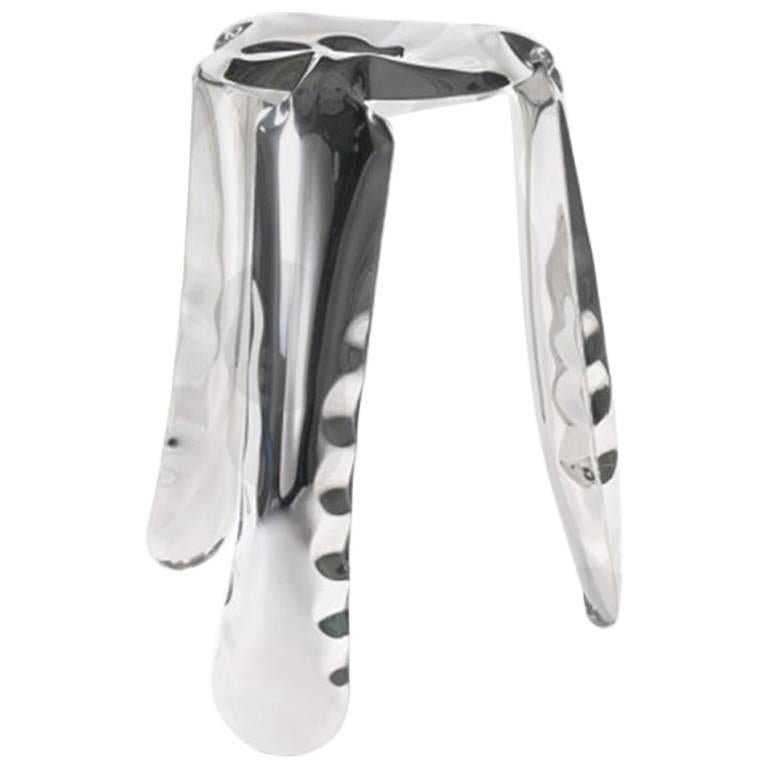 Plopp Stool 'Kitchen Size' by Zieta Prozessdesign, Stainless Steel ‘Inox’ For Sale