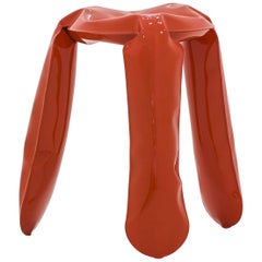 Tabouret Plopp en acier au carbone rouge « Mini »