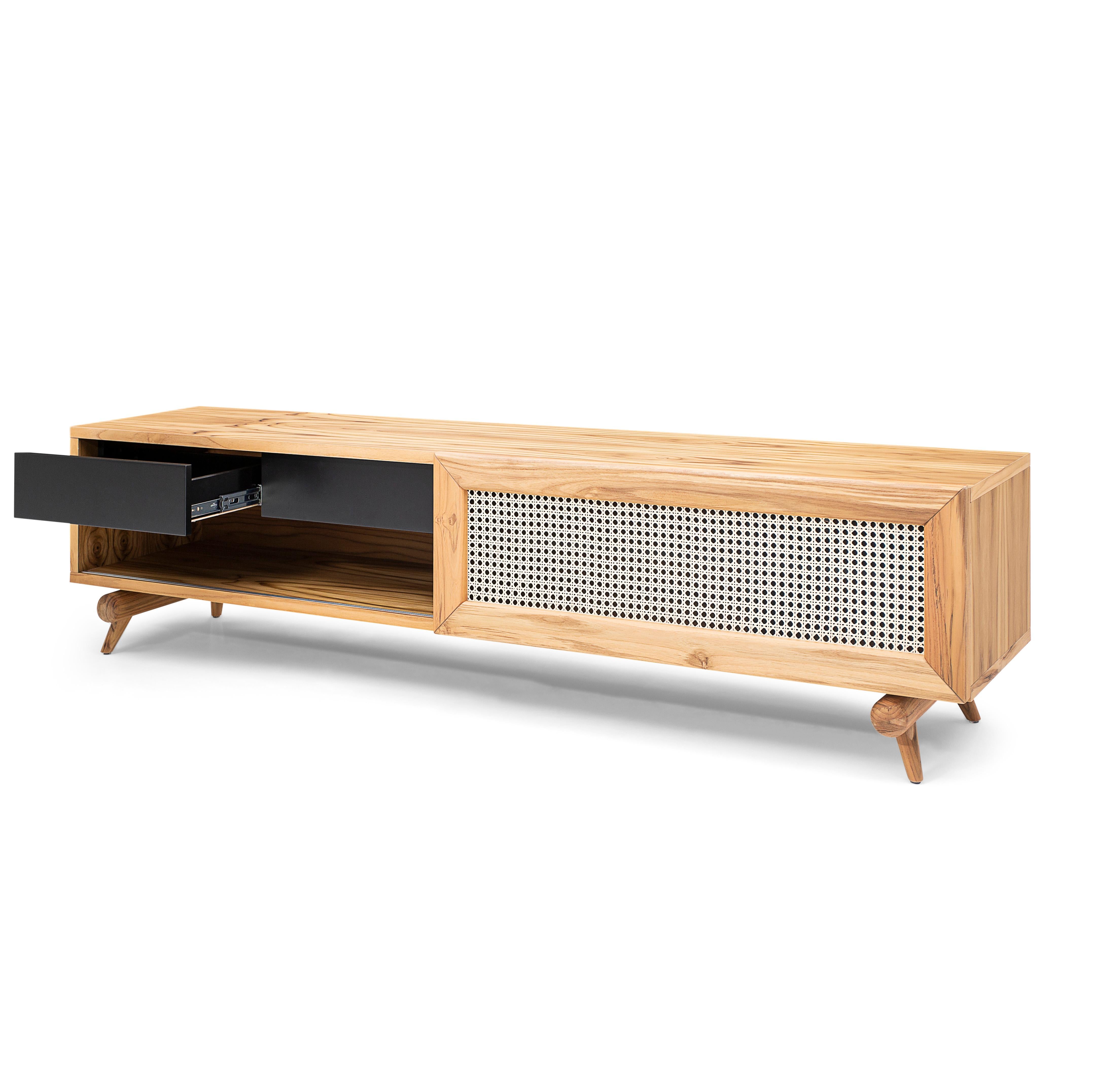 black and cane tv stand