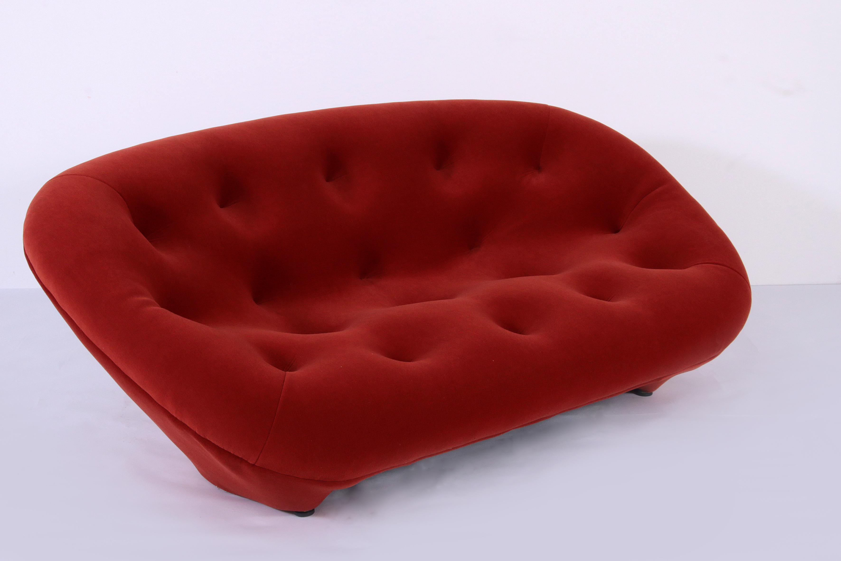 Ploum Sofa by Ligne Roset in Rusty Orange Velvet 6