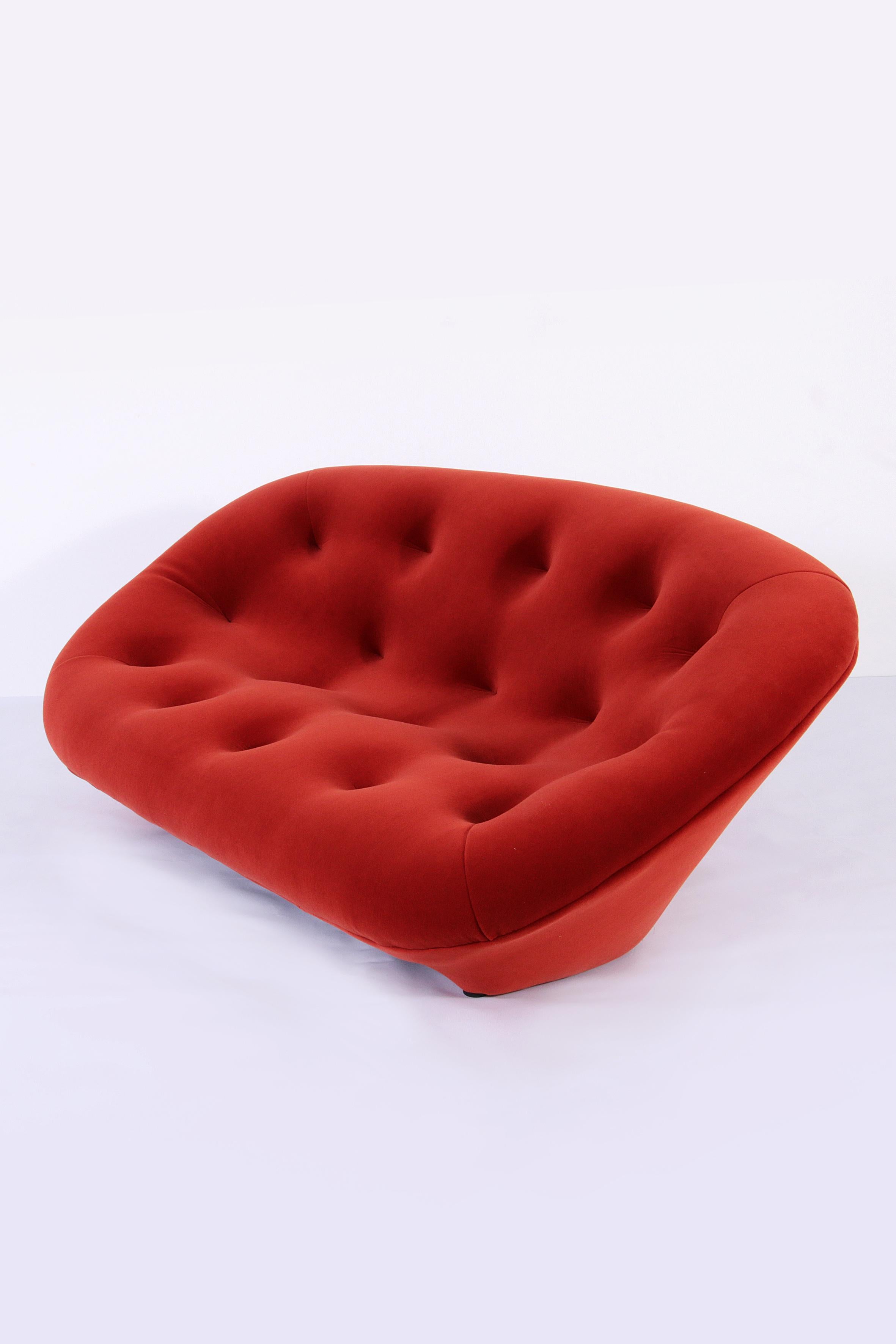 Modern Ploum Sofa by Ligne Roset in Rusty Orange Velvet