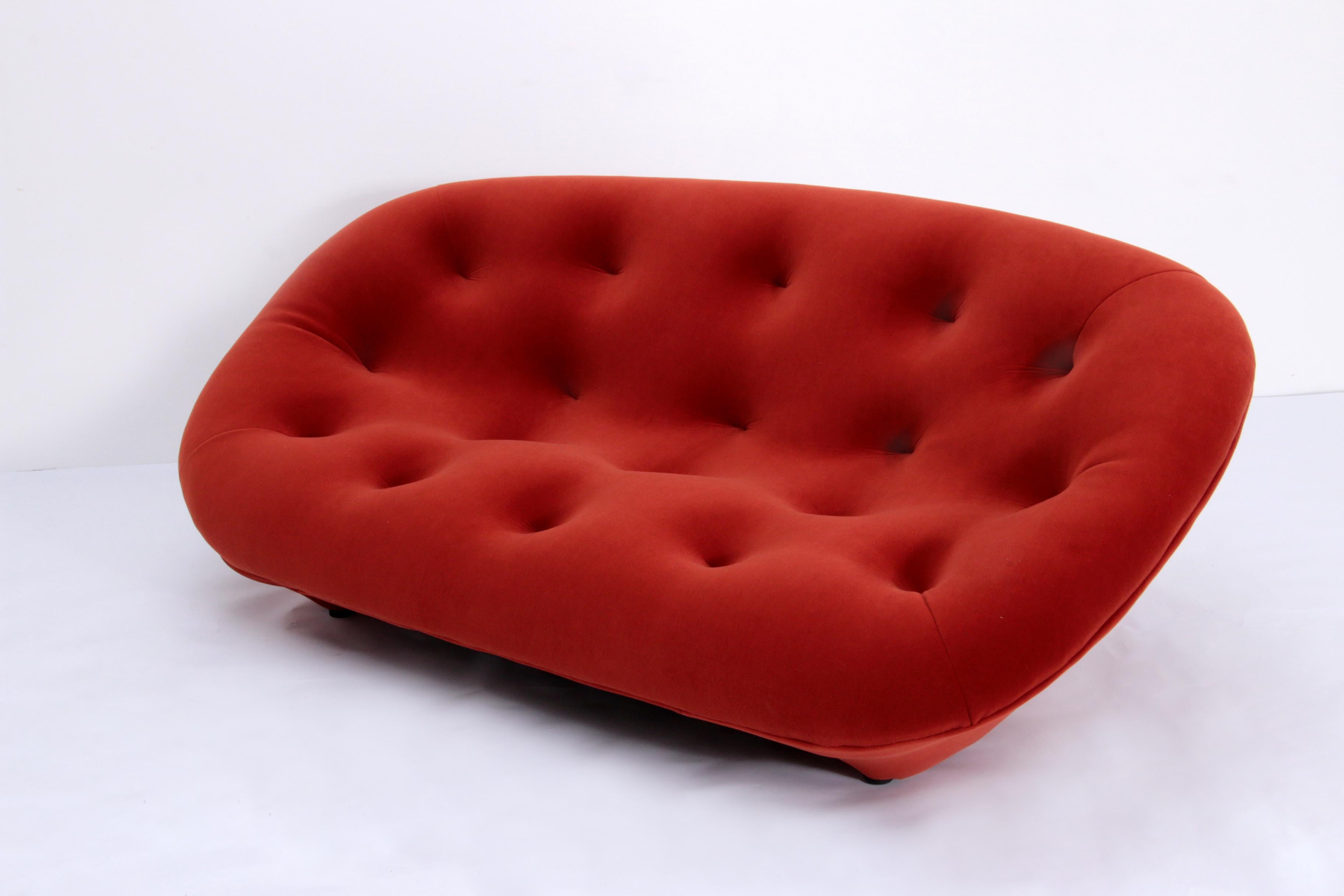 Late 17th Century Ploum Sofa by Ligne Roset in Rusty Orange Velvet