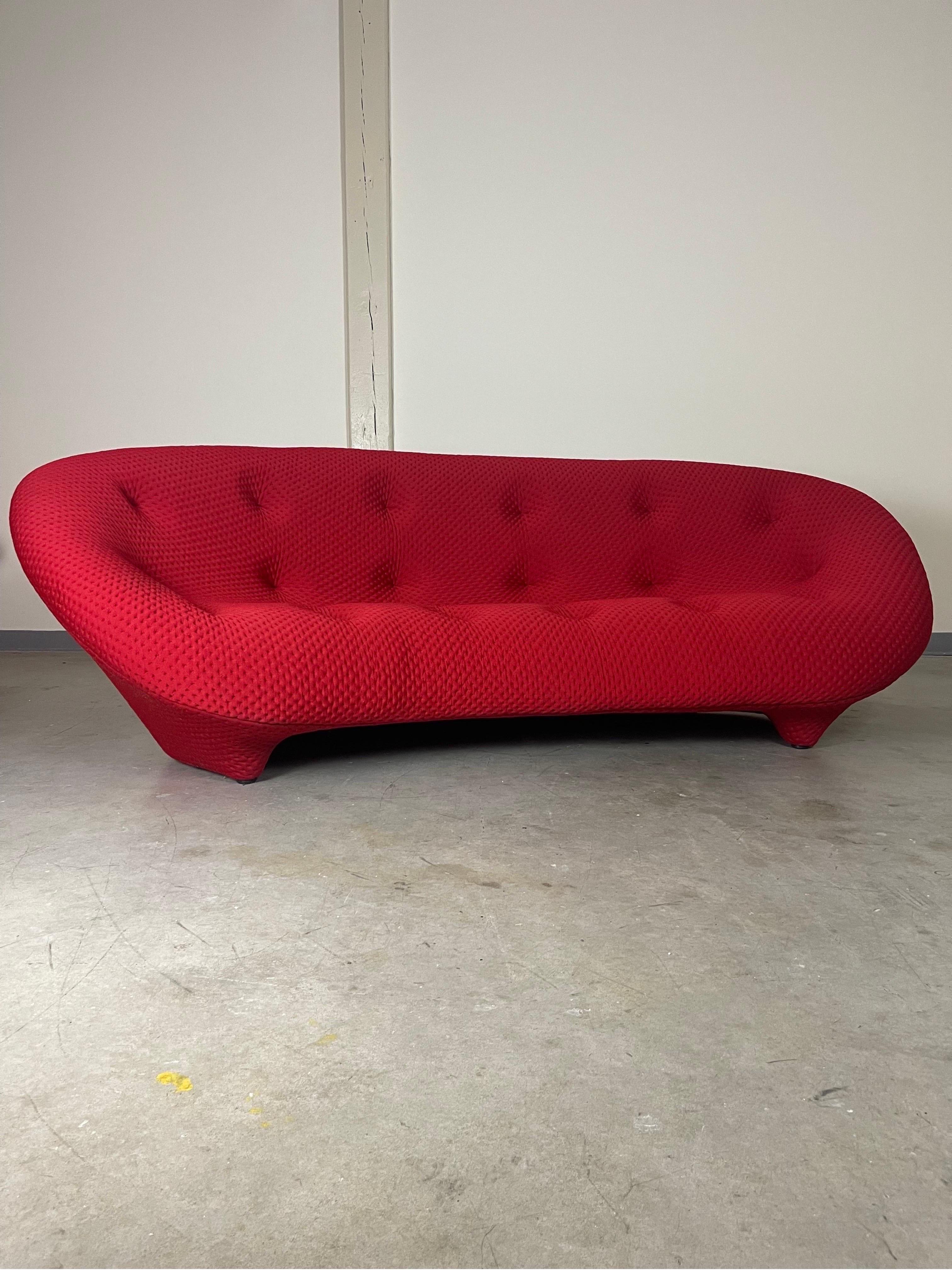 “Ploum” sofa designed by R. & E. Bouroullec for Ligne Roset. Foam and shape of the sofa offers extreme comfort as it molds to the body. Minimal wear and use present. Covers manufactured for this sofa by Ligne Roset are able to be replaced by an