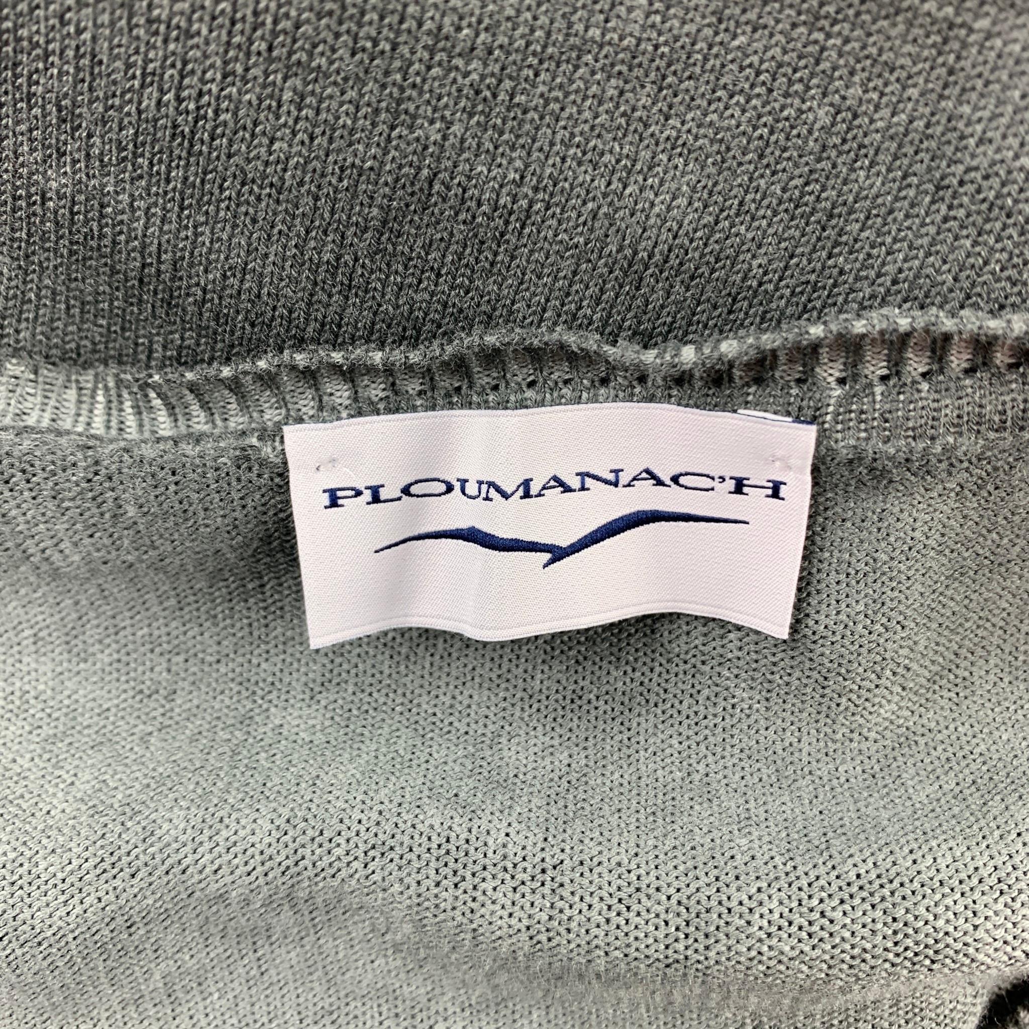 Men's PLOUMANACH Size M Slate Dyed Cotton V-Neck Pullover