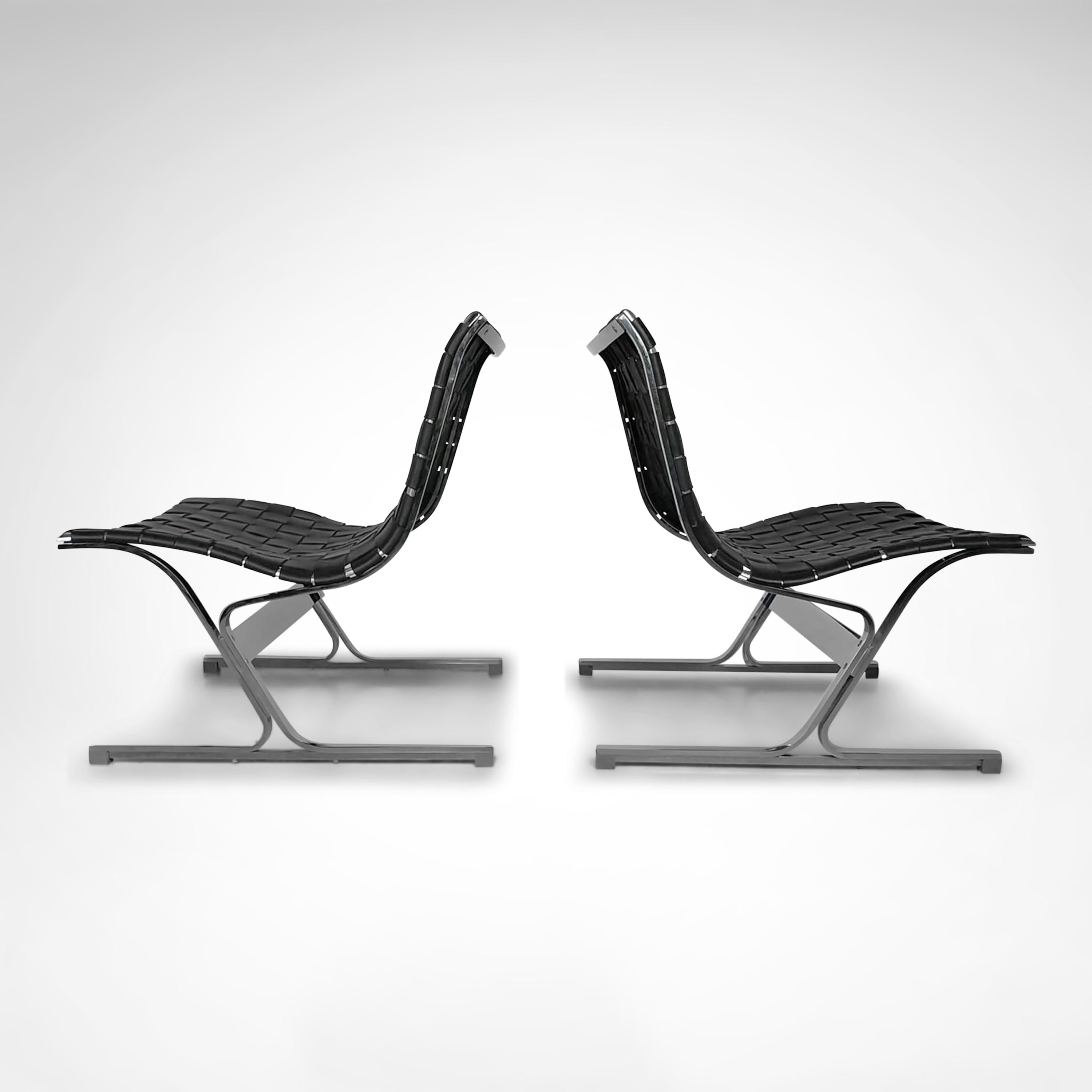 PLR1 Luar lounge chair by Ross Littell for ICF De Padova Italy 1960s, set of 2 In Good Condition For Sale In Sas van Gent, NL