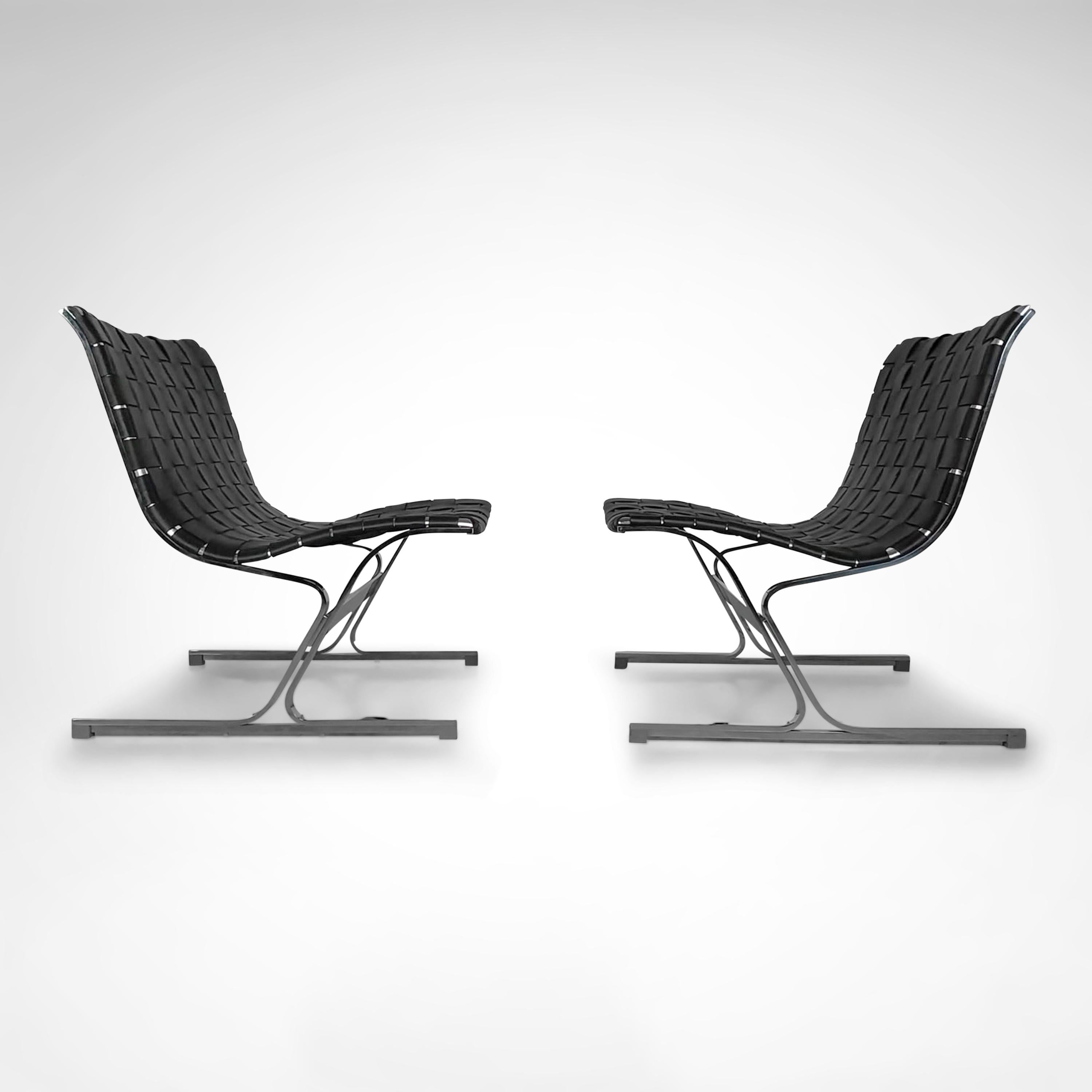 Late 20th Century PLR1 Luar lounge chair by Ross Littell for ICF De Padova Italy 1960s, set of 2 For Sale