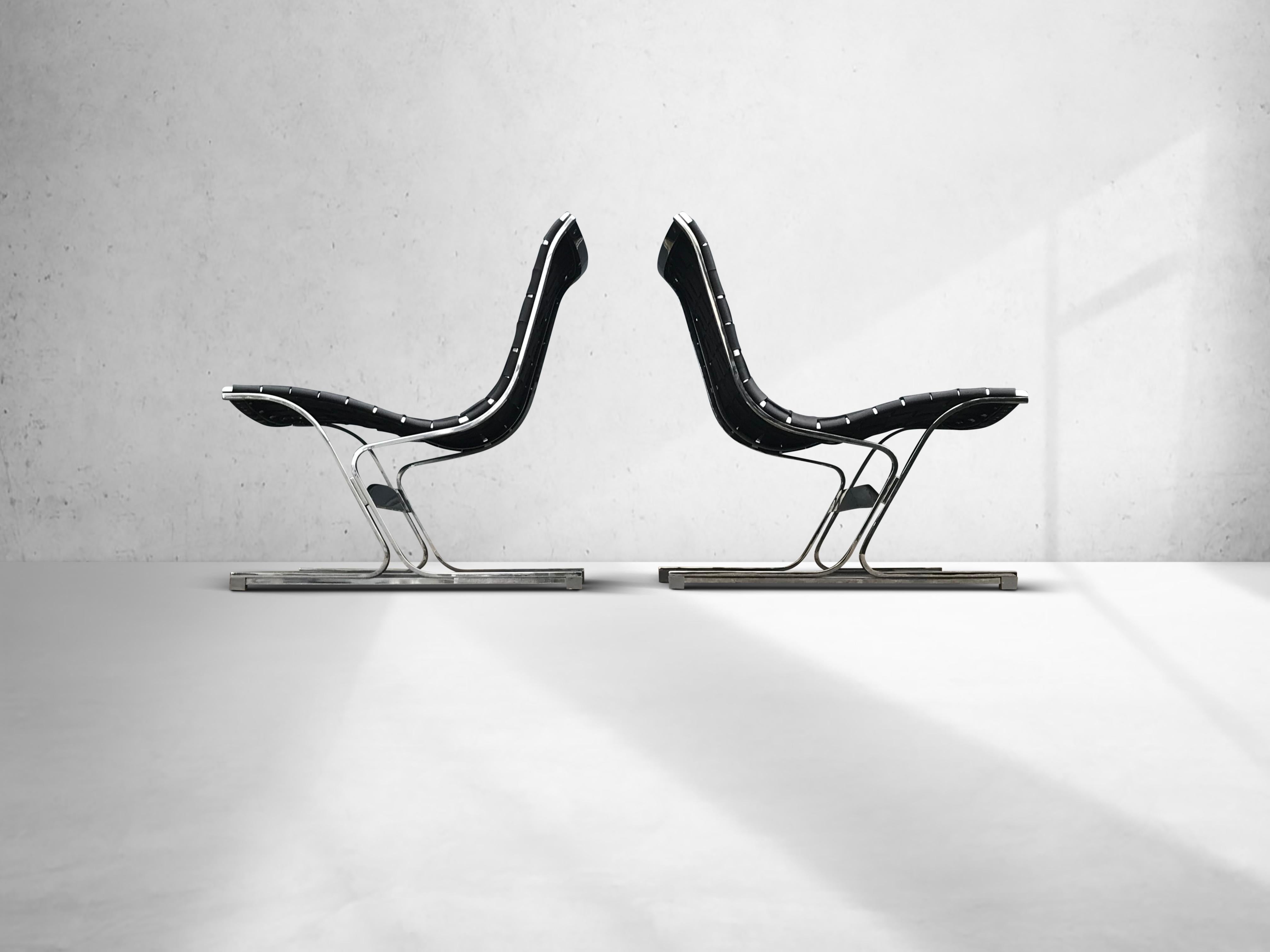 PLR1 Luar lounge chair by Ross Littell for ICF De Padova Italy 1960s, set of 2 For Sale 1