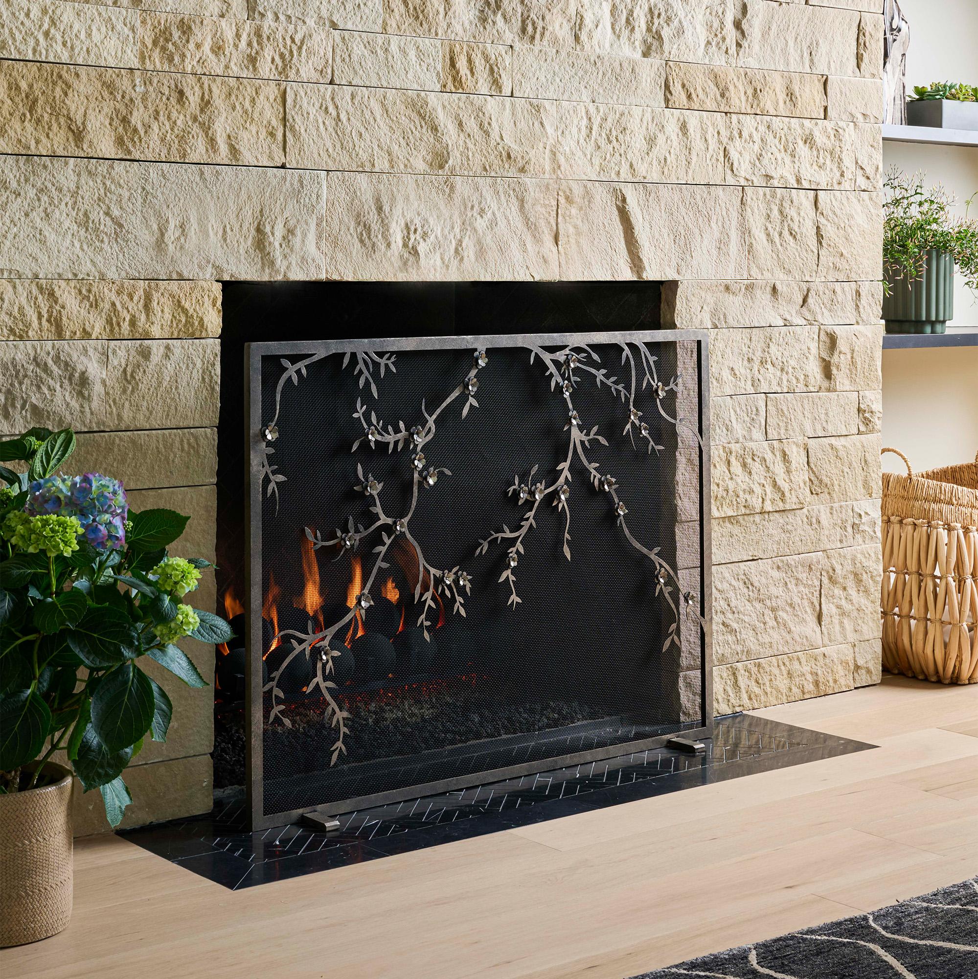Pare-feu Plum Blossom en or vieilli en vente 6