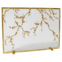 Plum Blossom Kaminschirm aus Brillantgold