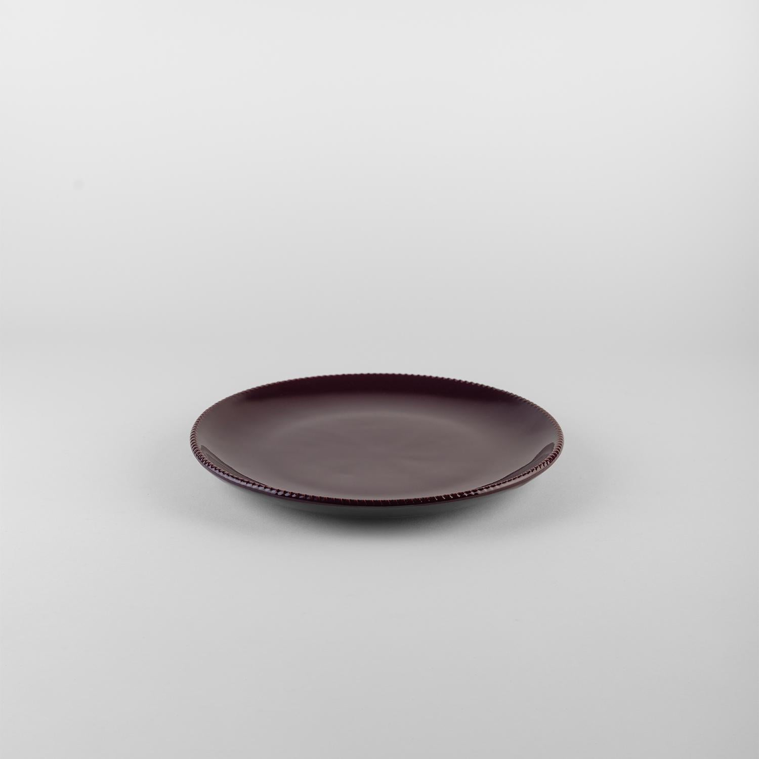 Platos almenados ciruela: Sopa, soporte, plato auxiliar para 4. Hecho a mano en Italia 2024 Italiano en venta