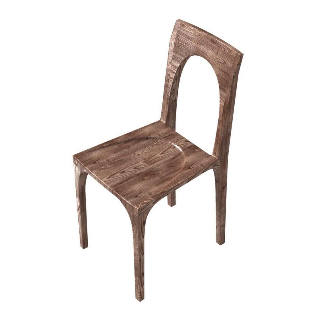 Chair Plum dining with all structure in 
solid ash in walnut stained finish.