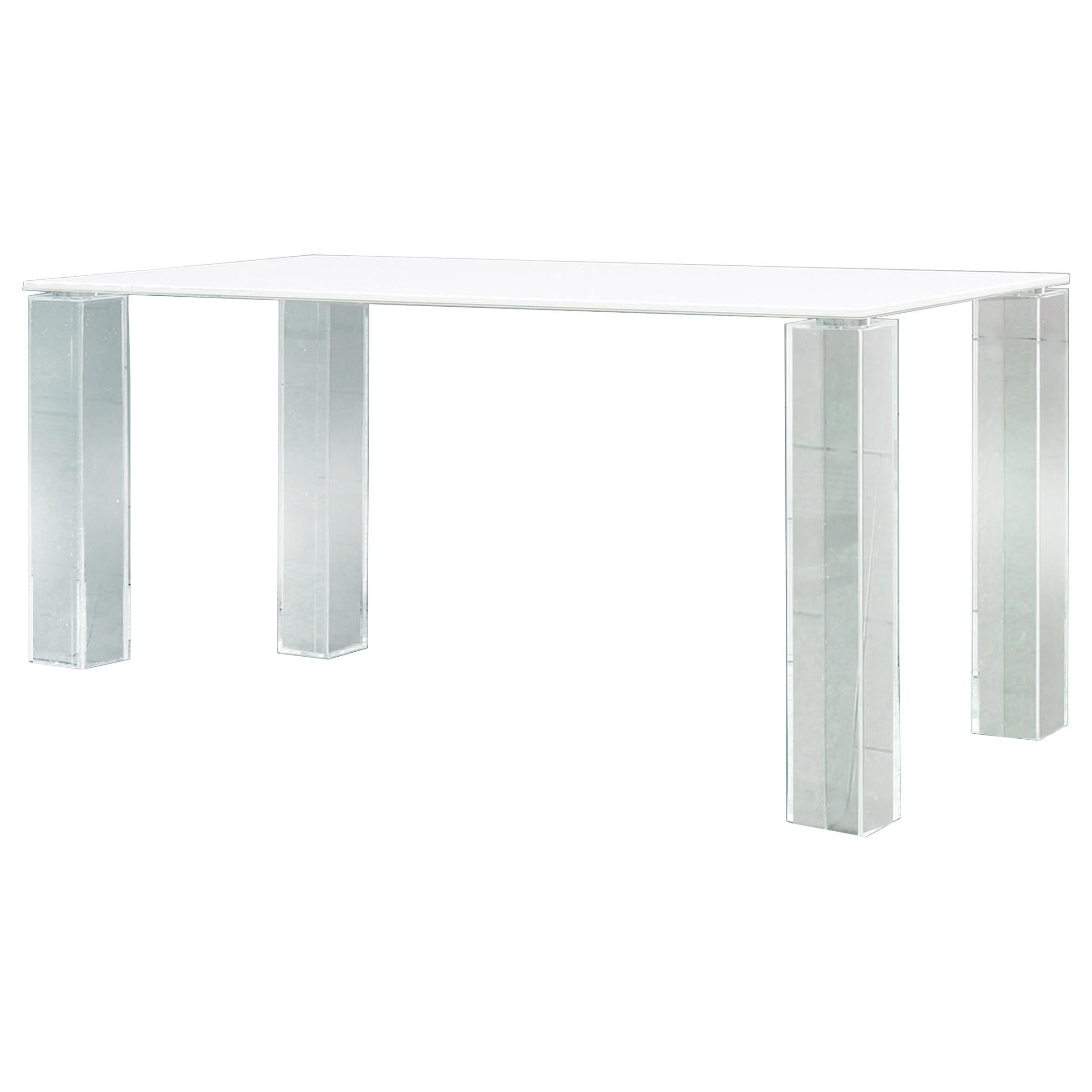 Plum, Glass and Plexiglass Table, Contemporary Design by Raoul Gilioli For Sale