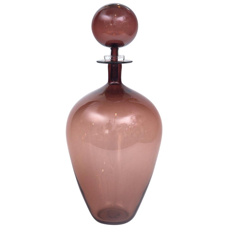 Plum Glass Wine Jug Decanter at 1stdibs