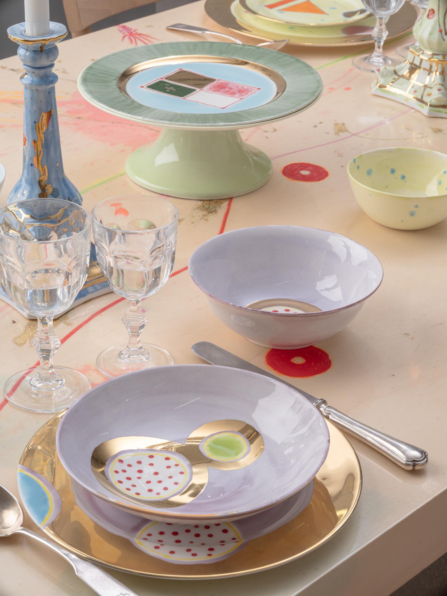 Émaillé Plum Gold - Assiette à pain en vente