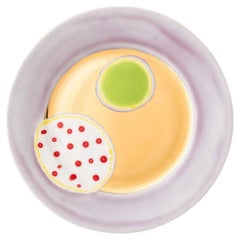 Plato de borde de pan de oro ciruela