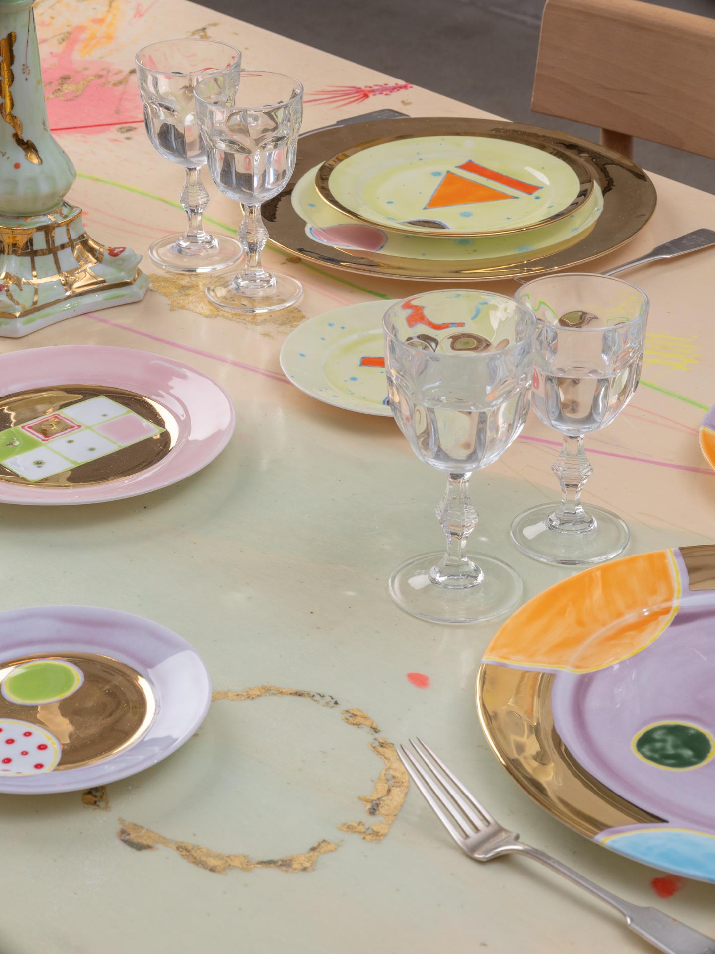 Plato sopero dorado ciruela Italiano en venta