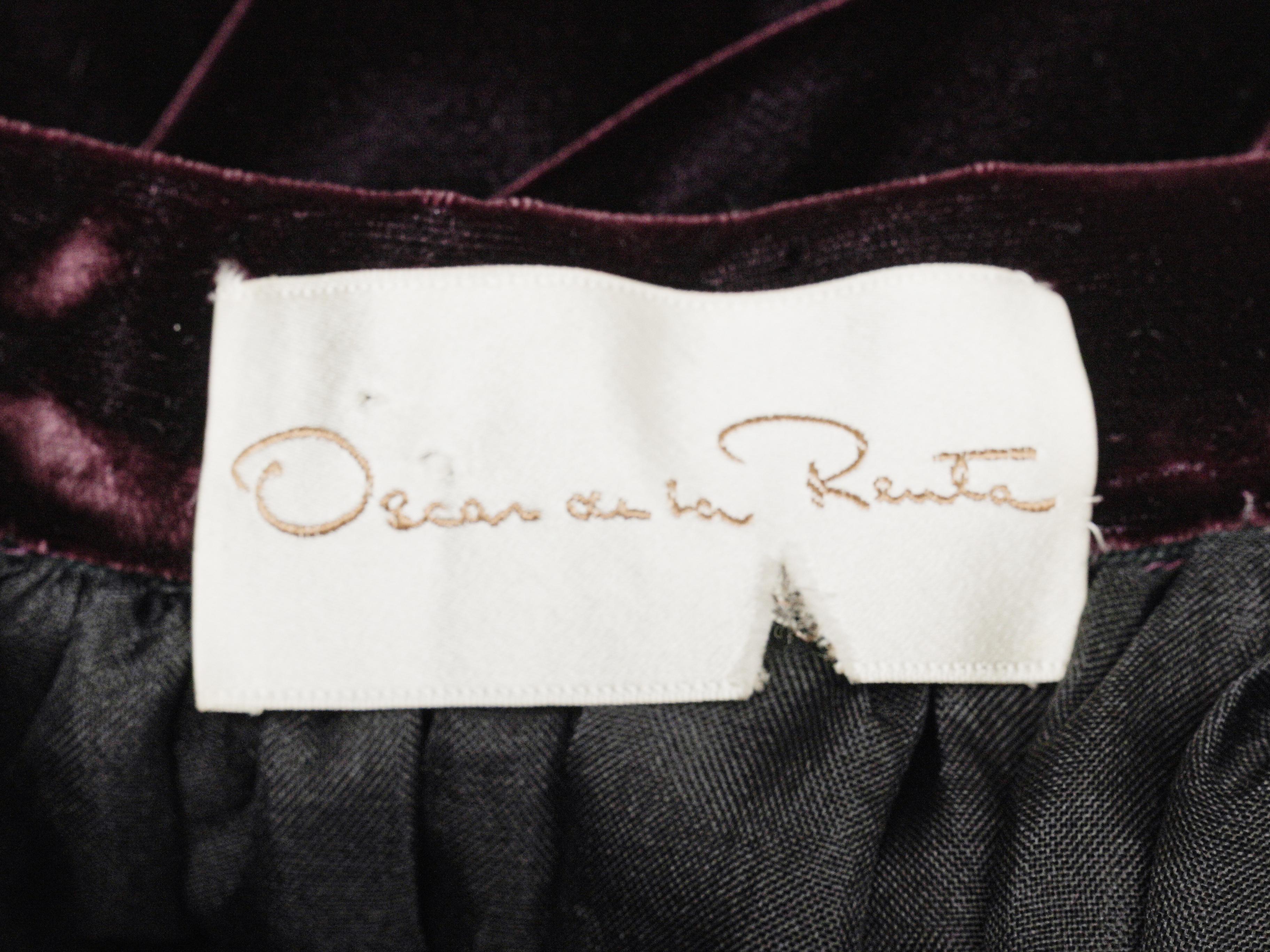 Women's Plum Oscar de la Renta Velvet Maxi Skirt Size US 4 For Sale