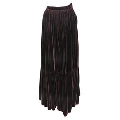 Maxifalda de terciopelo ciruela Oscar De La Renta Talla US 4
