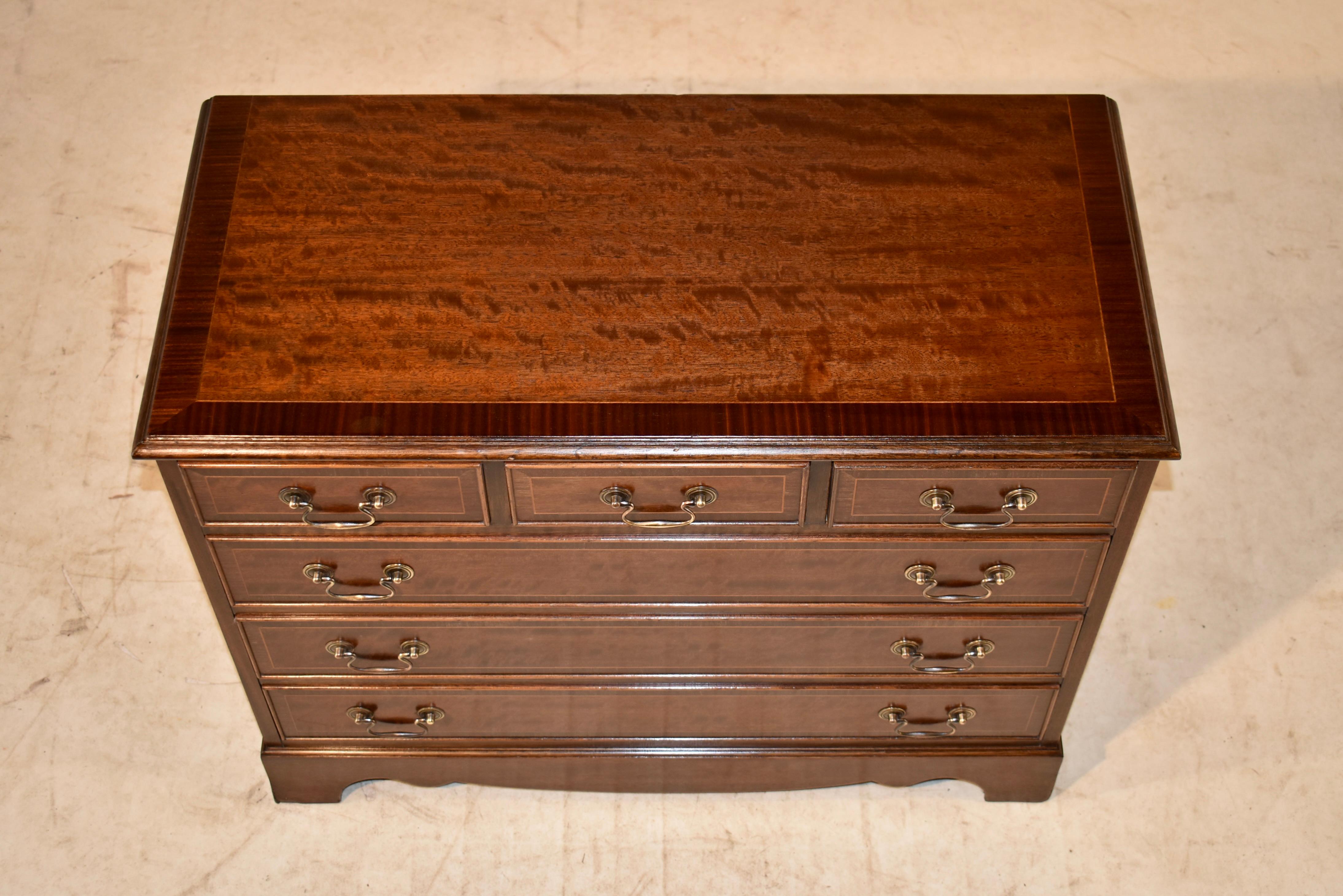 Plum Pudding Mahogany Chest, C. 1950 In Good Condition For Sale In High Point, NC