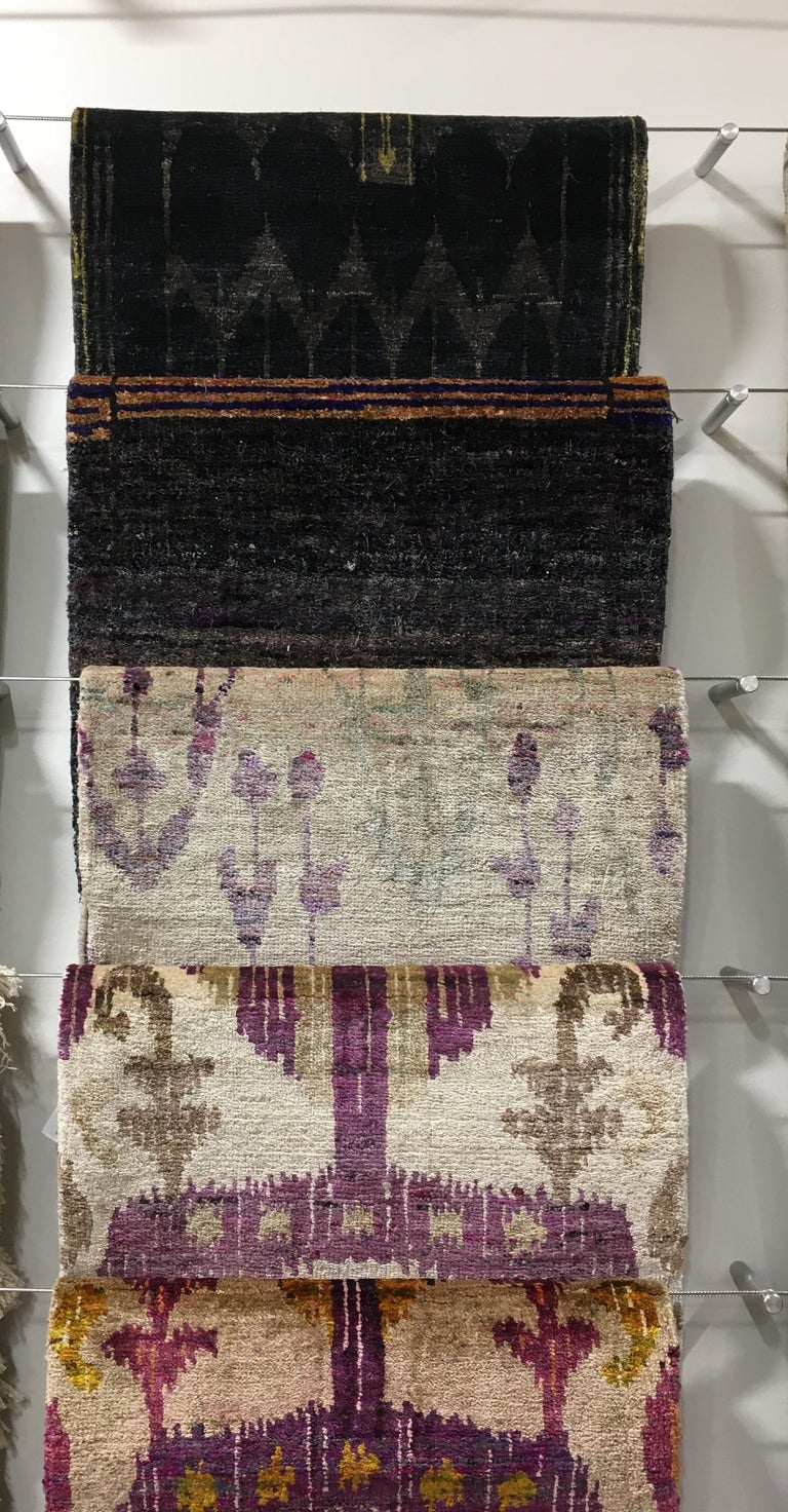 Purple Plum Art Deco Eco-Friendly Natural Silk Hand Knotted Area Rug ...